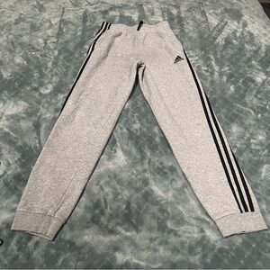 adidas Kids Gray Cotton Sweatpants with‎ Black Stripes 14
